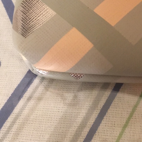 Stella & Dot Cosmetic Bag Makeup Pouch Metallic Grey Pink NWOT - Picture 8 of 11